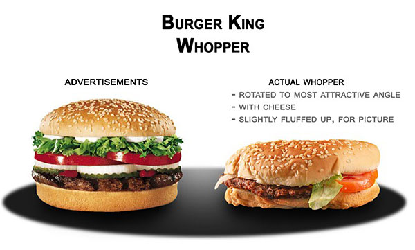 anuncio contra realidad Burger King