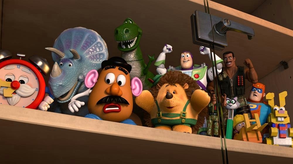 TRIXIE, MR. POTATO HEAD, REX, MR. PRICKLEPANTS, BUZZ LIGHTYEAR, COMBAT CARL